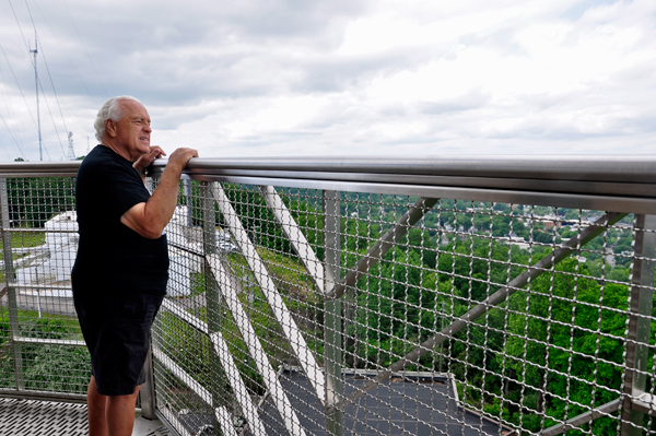 Lee Duquette on the Vulcan tower balcony